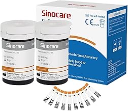 Sinocare Tiras Prueba para Ácido Úrico, 50 x Tiras Reactivas, Solo para Safe AQ UG Monitor Glucosa Sangre y Ácido Úrico