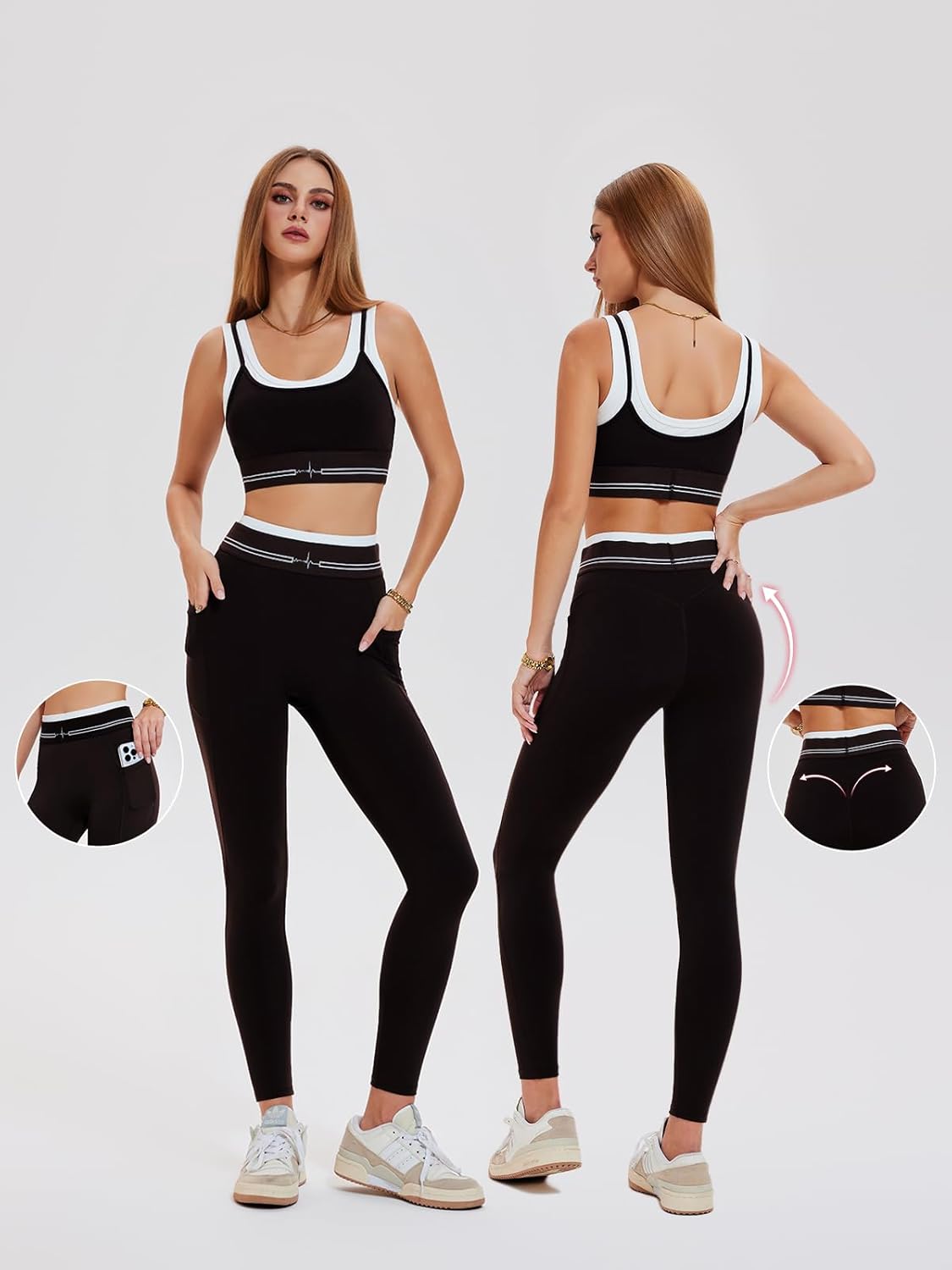 Airfree Womens Workout Sets 2 Piece Seamless Sport Bra Matching High Waist Leggings Gym Yoga Outfits Pilates Work Out Clothes - Image 2