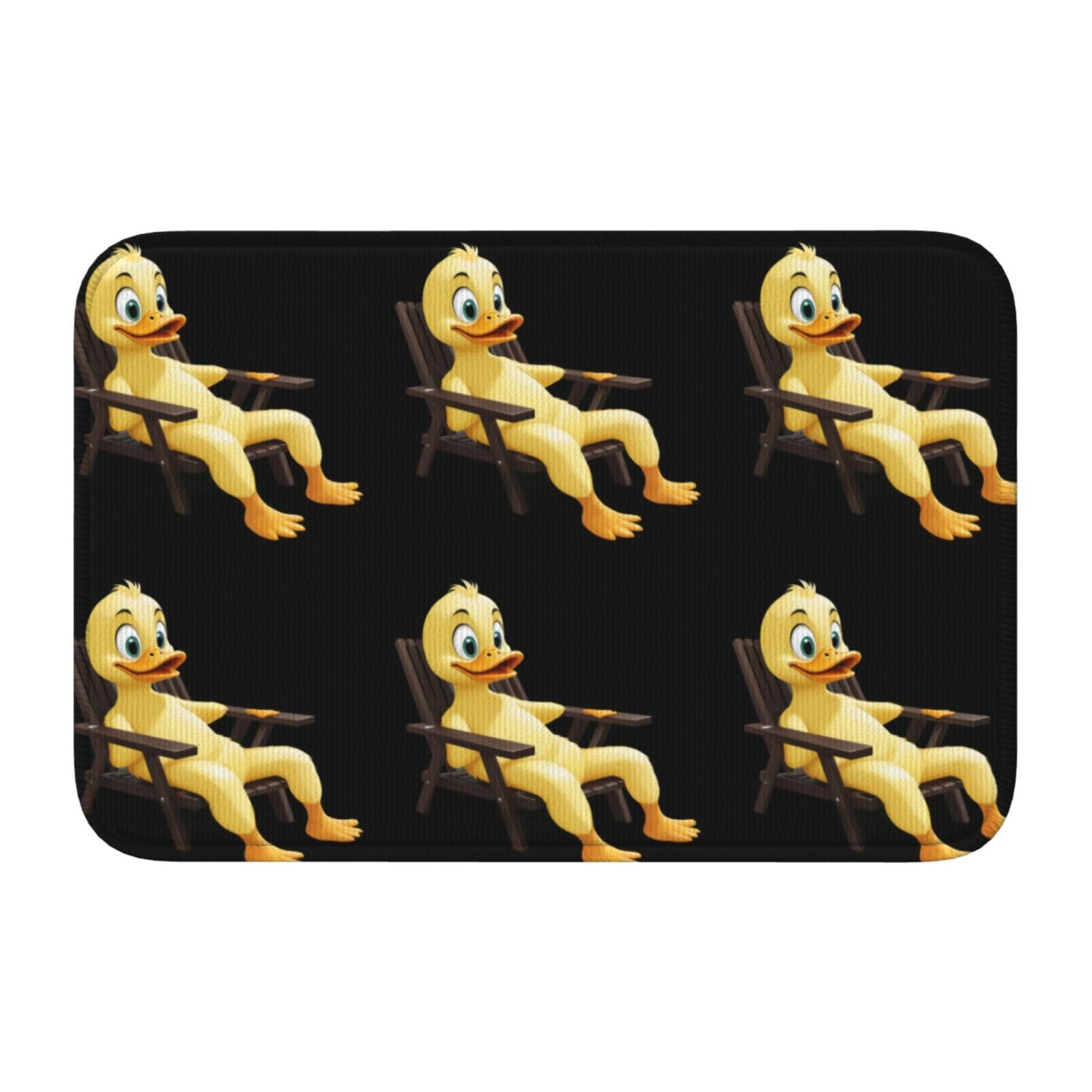 Tapis de sol ourlet 40 x 60 antidérapant lavable motif canard de loisir
