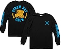 One Piece Men’s Long Sleeve T-Shirt Straw Hat Crew Treasure Chest Anime Jolly Roger Logo Officially Licensed