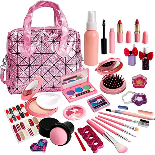 Kids Makeup Kit for Girl, Washable Makeup Toy Set, Real Play Makeup Toys,Girls Gift Toys, Cosmetic Beauty Set Toys for Age 3 4 5 6 7 8 Years Old Girls