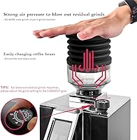 Vista 3 de Single Dose Hopper Compatible with Eureka Mignon Espresso Coffee Grinder Silicone Bellow for Blow Out Residual Coffee Grounds (Heighten Hopper)