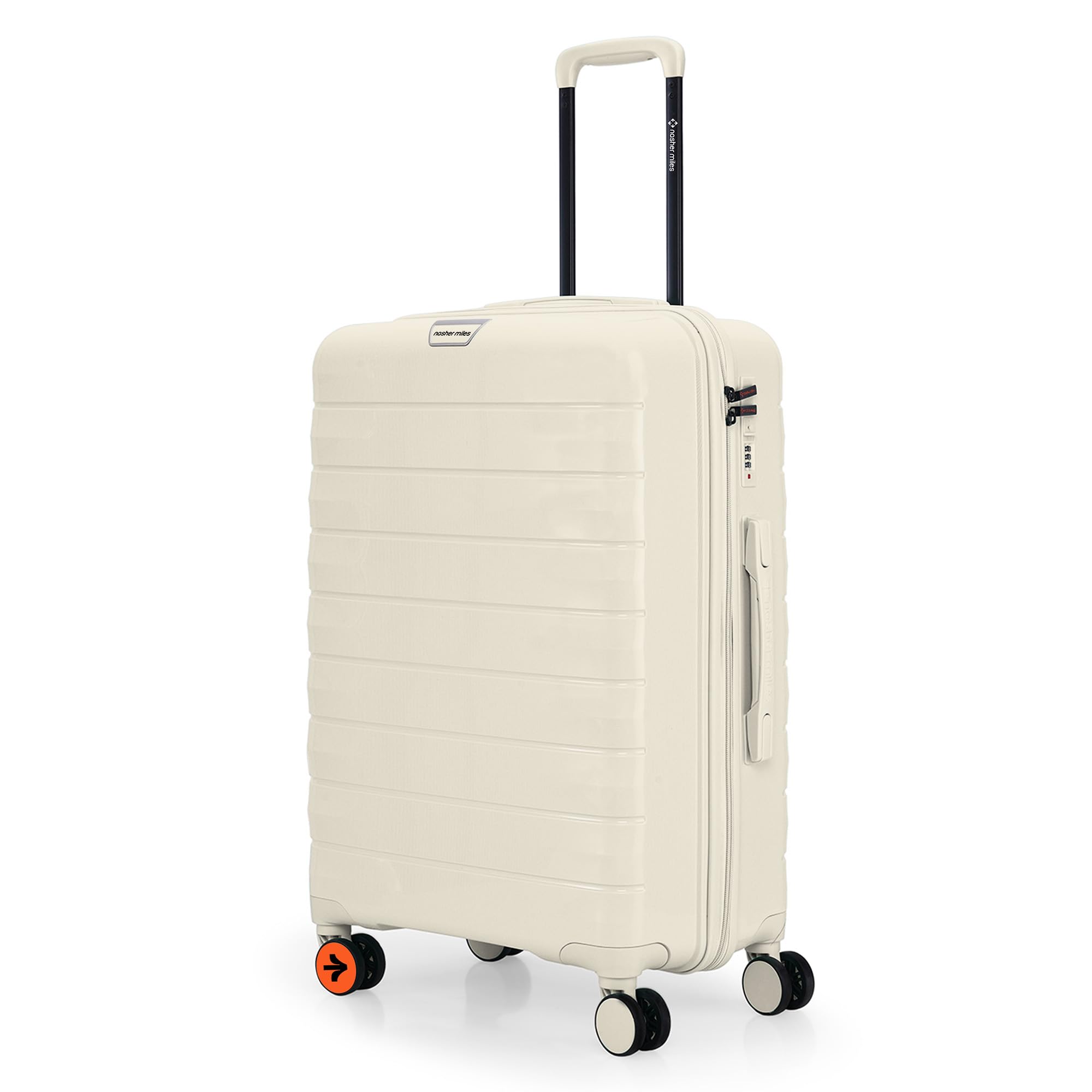 nasher miles Polypropylene Spinner Vienna Hard-Sided Check-in Luggage 24 inch | 65cm | 8 Wheels Medium Trolley Bag for Travel | Suitcase (Cream White)-picture-13