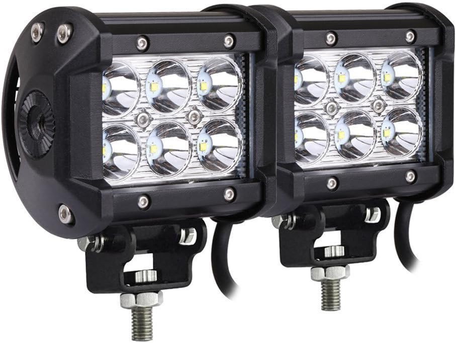 LED Light Bar ,Holifar 2Pcs 18W Led Spotlight Driving Lights Waterproof Off Road LED Lights Led Pods Driving Fog Light for Truck 4WD Van Boat UTE ATV SUV Jeep Boat Golf Cart