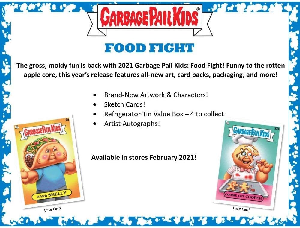 Garbage Pail Kids Topps Food Fight Blue, Green, Red & Orange Set of 4 Trading Card Collector Tins
