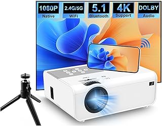 Compatible for Salange P92 Full HD Projector Mini Native 1920x1080P Android Bluetooth 5G WiFi LED Video Beamer Supported 4K Smart Home Theater (Color : Android Version, Size : US Plug)