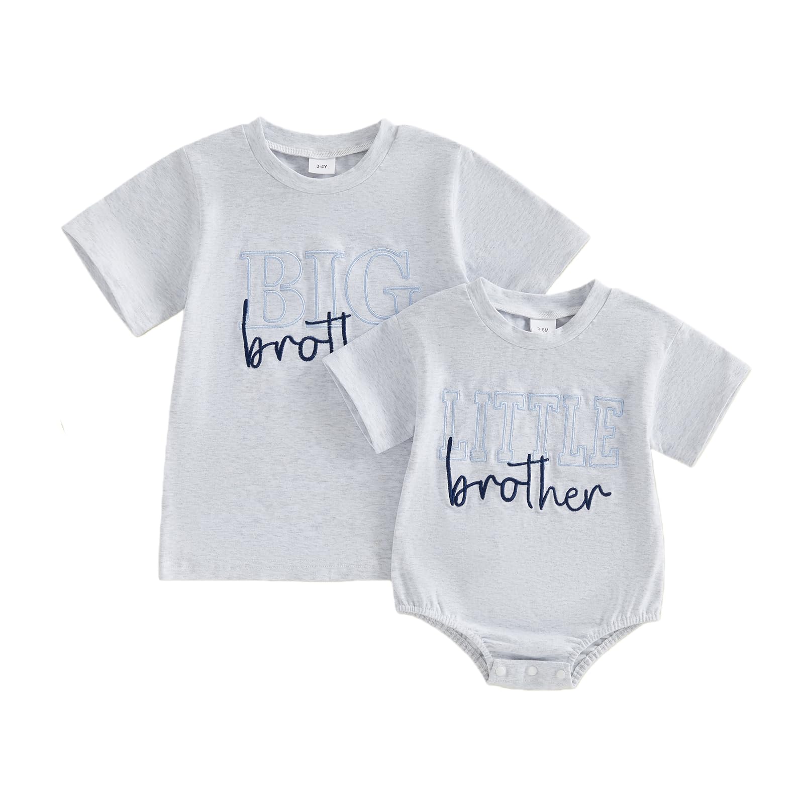 Bambino Bambino Bambino Vestiti Estivi Piccolo Fratello Grande Fratello Abiti Corrispondenti Neonato Manica Corta Body Bambini T-shirt Lettere Ricamo Top
