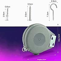 Vista 6 de Tendedero retráctil, línea de lavado portátil resistente para interiores y exteriores, línea de ropa retráctil de 49.2 pies con montaje en pared