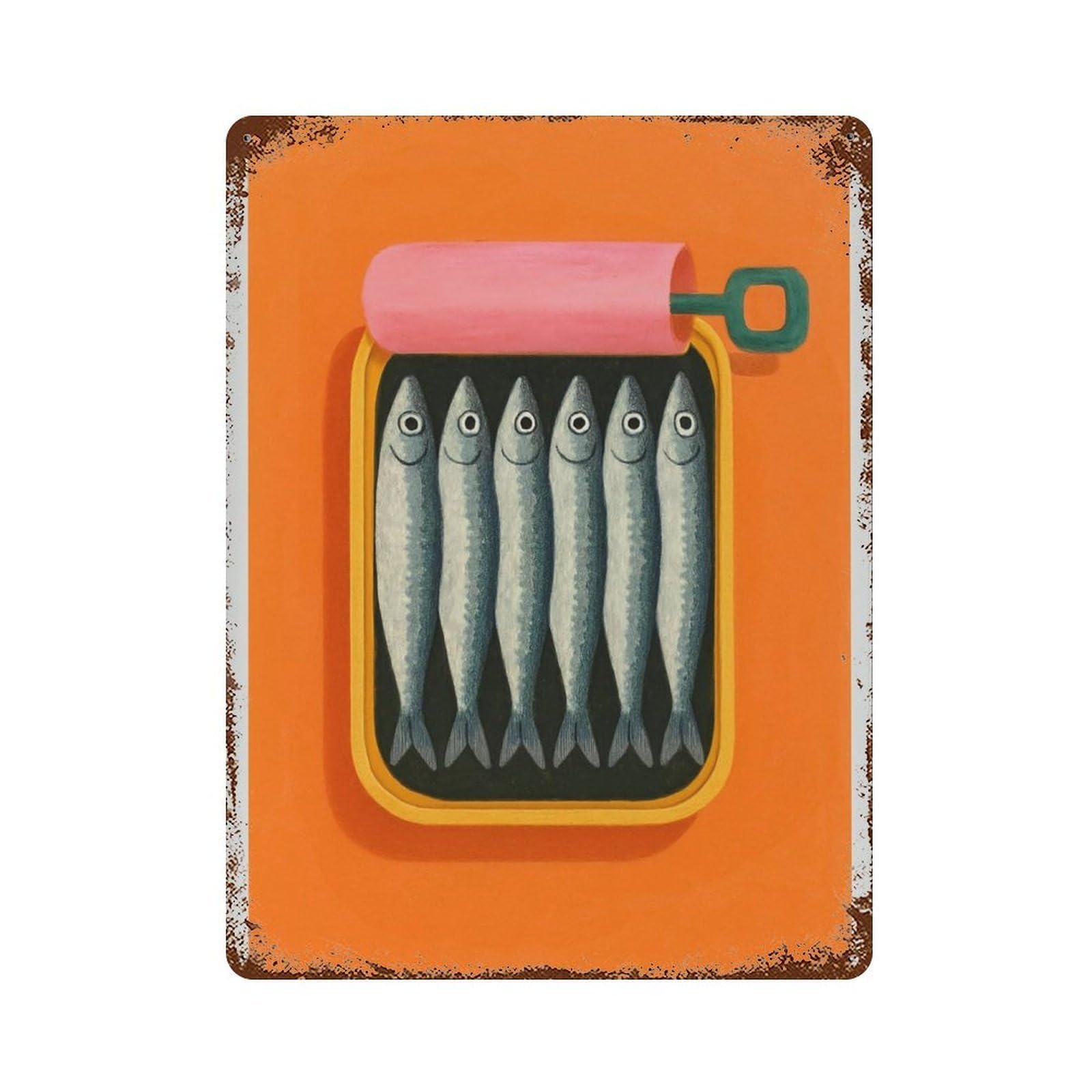 xiaoxiaoshen Sardines Tin ， Retro Kitchen Wall Decor Art Metal Tin Poster Modern Home Decor Art Home Bar Shop Decorations Vintage Sign 40x30cm