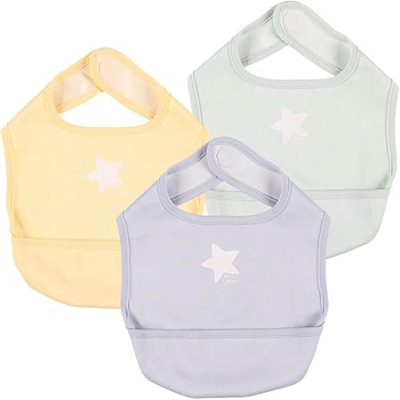 Amazon Co Jp 西松屋 3枚組袖なし食事用エプロン 星柄 ベビー マタニティ