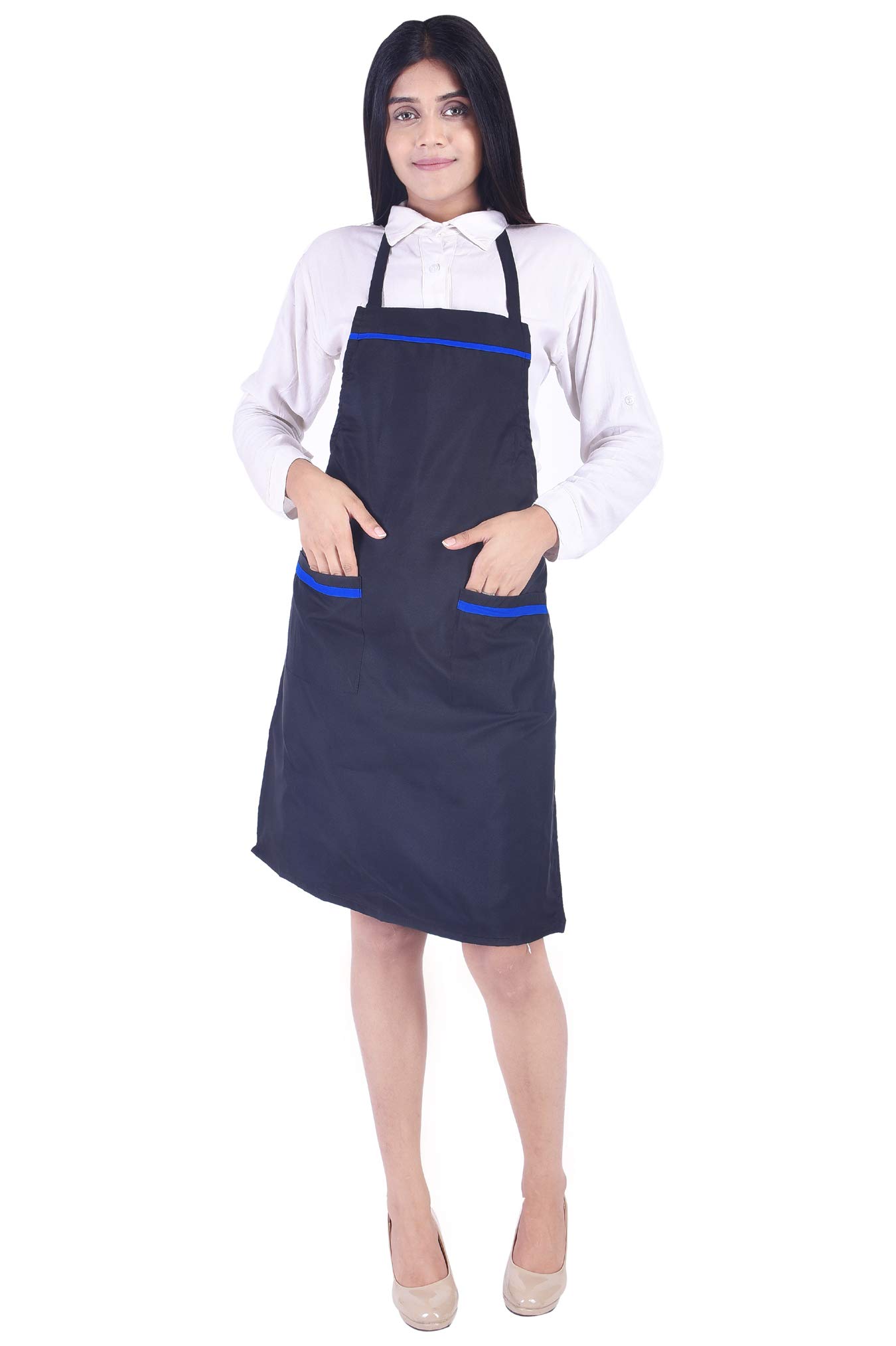 Switchon® Waterproof Polyester Apron with Pockets | Free Size Unisex Kitchen Cooking Chef for Home, Cafe, Hotel & Restaurant | Multi-Purpose for Gardening, Painting & Craft Work
