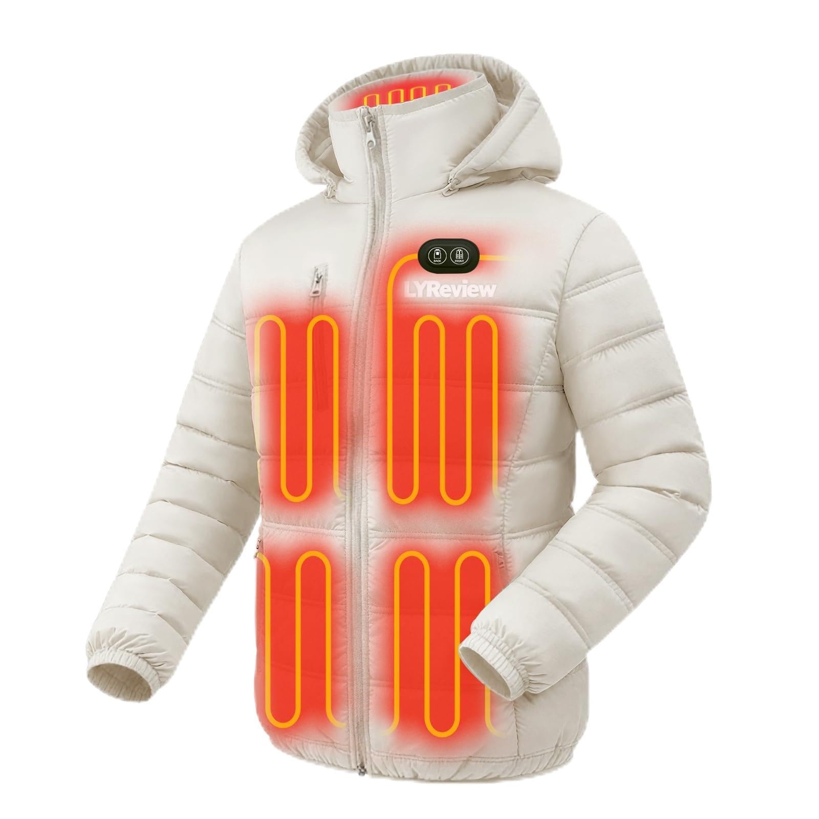 Photo 1 of **Its doesnt work is only a jacket**YReview Unisex Heated Jacket with Rechargeable Battery Included, by Outdoor Cozy Soft Waterproof Heating Coat for Men and Women, Beige, XL