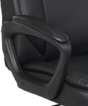 Amazon Basics Classic Puresoft PU Padded Mid-Back Height Adjustable Office Computer Desk Chair with Armrest, 26"D x 23.75"W x 42"H, Black