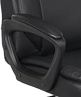 Vista 6 de Yaxa Basics Classic Puresoft - Silla de escritorio de oficina acolchada de poliuretano con apoyabrazos, fácil montaje, base de metal resistente