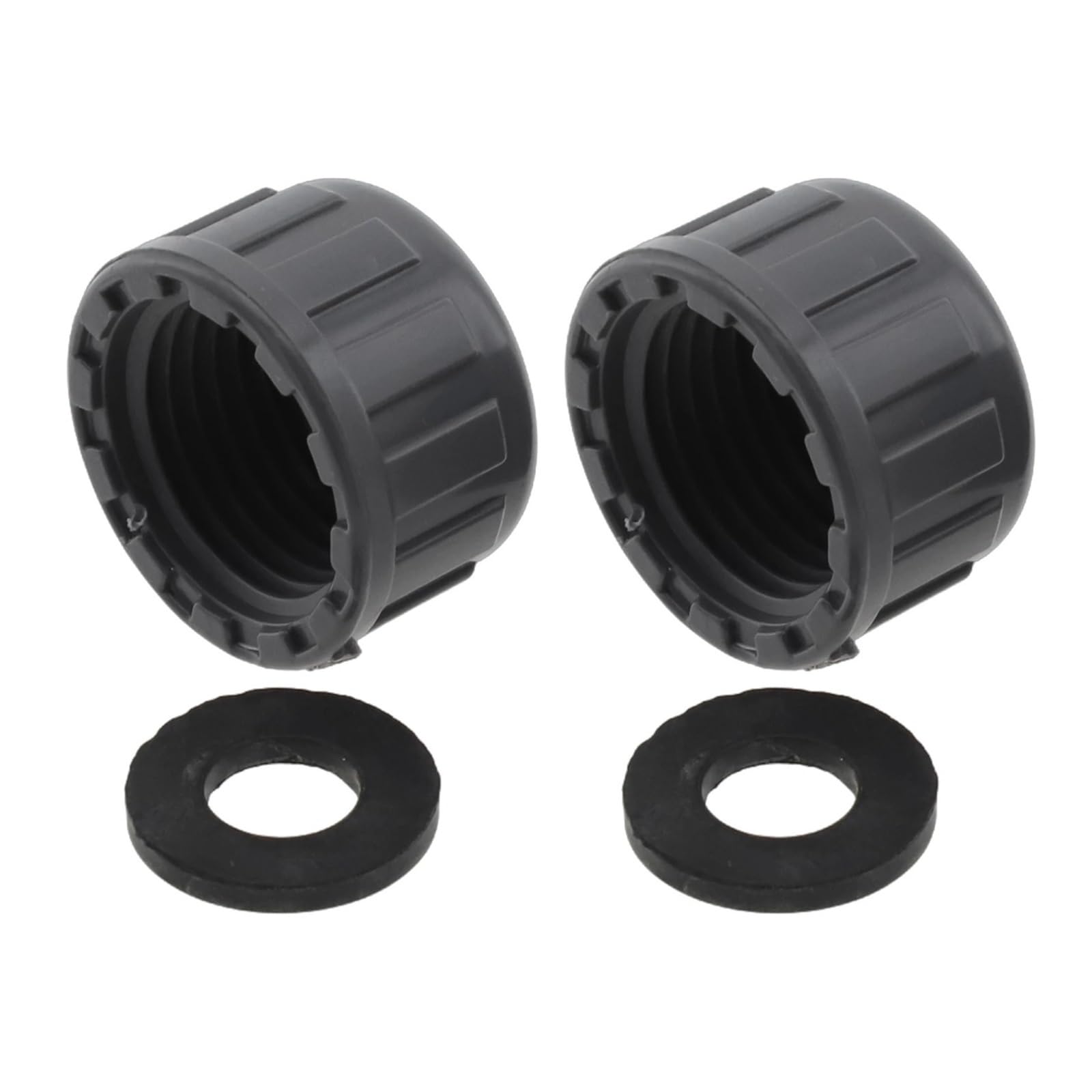 Garden Pipe Adapter PVC Threaded Cap, Round Female Thread Hose Connector with Rubber Seals, 20-32mm Pipe End Blanking Plugs 2pcs(20mm)