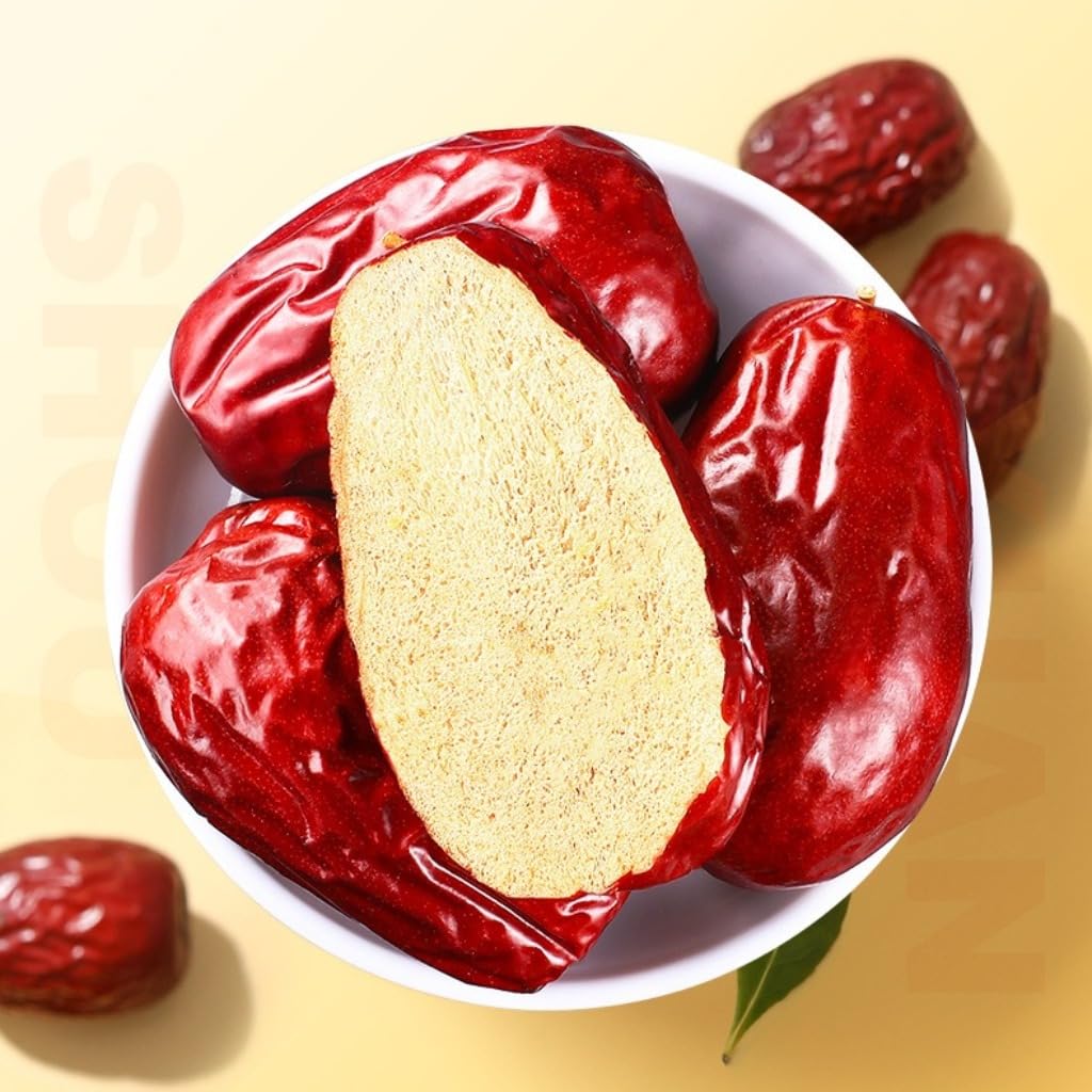 Dátiles Rojos Premium De Xinjiang 250g / 8,82oz | Secado A Baja Temperatura | Jujube Secado Naturalmente En El Árbol Para Bocadillos Y Té