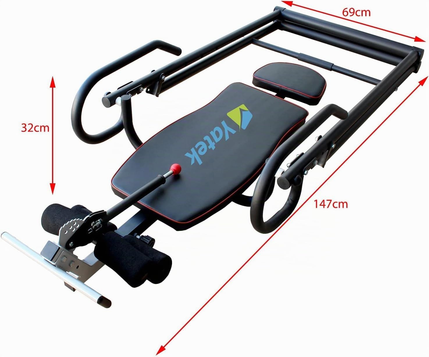 Tavola di inversione pieghevole Yatek ECO, regolabile per la schiena, inversione completa 180°, struttura in acciaio robusta, portata max 150 kg