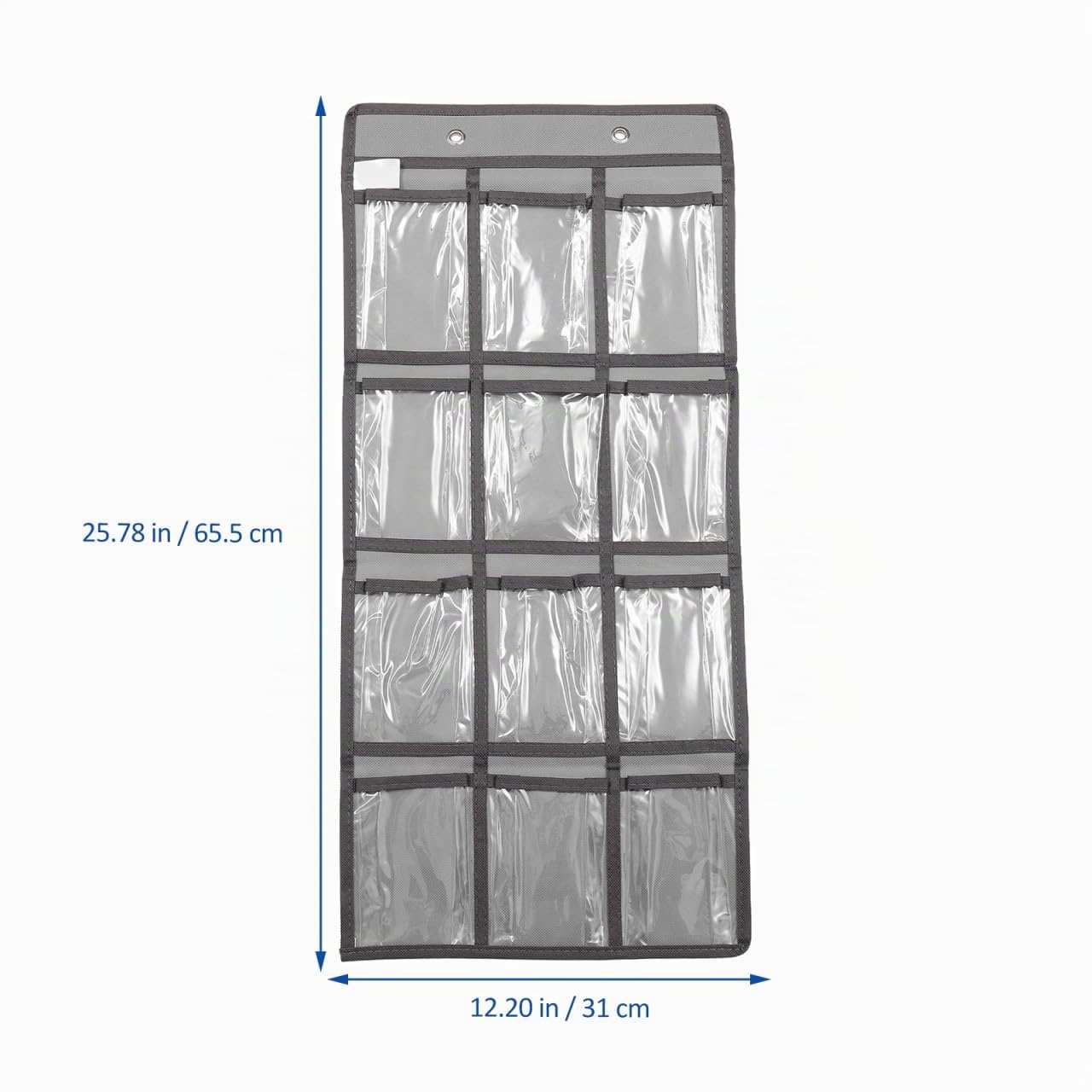 Hemobllo Organisateur Rangement Mural Transparent Pochette Rangement Mural École 12 Poches 65.50 X 31.00 X 0.50 Cm Pour Téléphones Mobiles Calculatrices Bijoux Accessoires Chambre Et Bureau