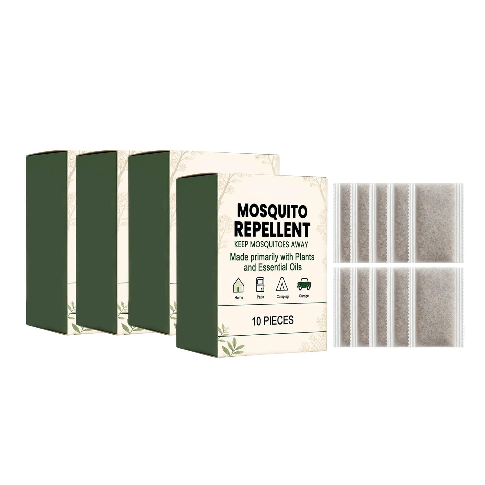 Repelente herbal natural, 10 Pcs bolsa repelente de mosquitos, Protección contra picaduras de mosquitos, repelencia de diversos insectos y protección duradera (4 pcs)