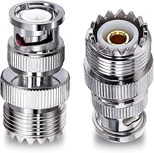 TUOLNK BNC Maschio a UHF PL259 Femmina Adattatore Coassiale RF SO239 Femmina Martinetti a BNC Spina Maschio Connettore Coassiale per Cavo di Prolunga 2 pz