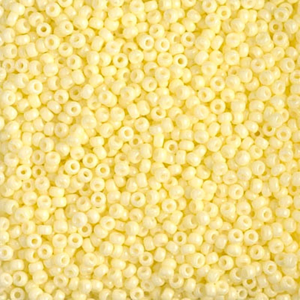 Miyuki Round Glass Seed Beads Size 11/0 23GM - 5 Inch Tube Duracoat Opaque Pale Yellow 11-4451