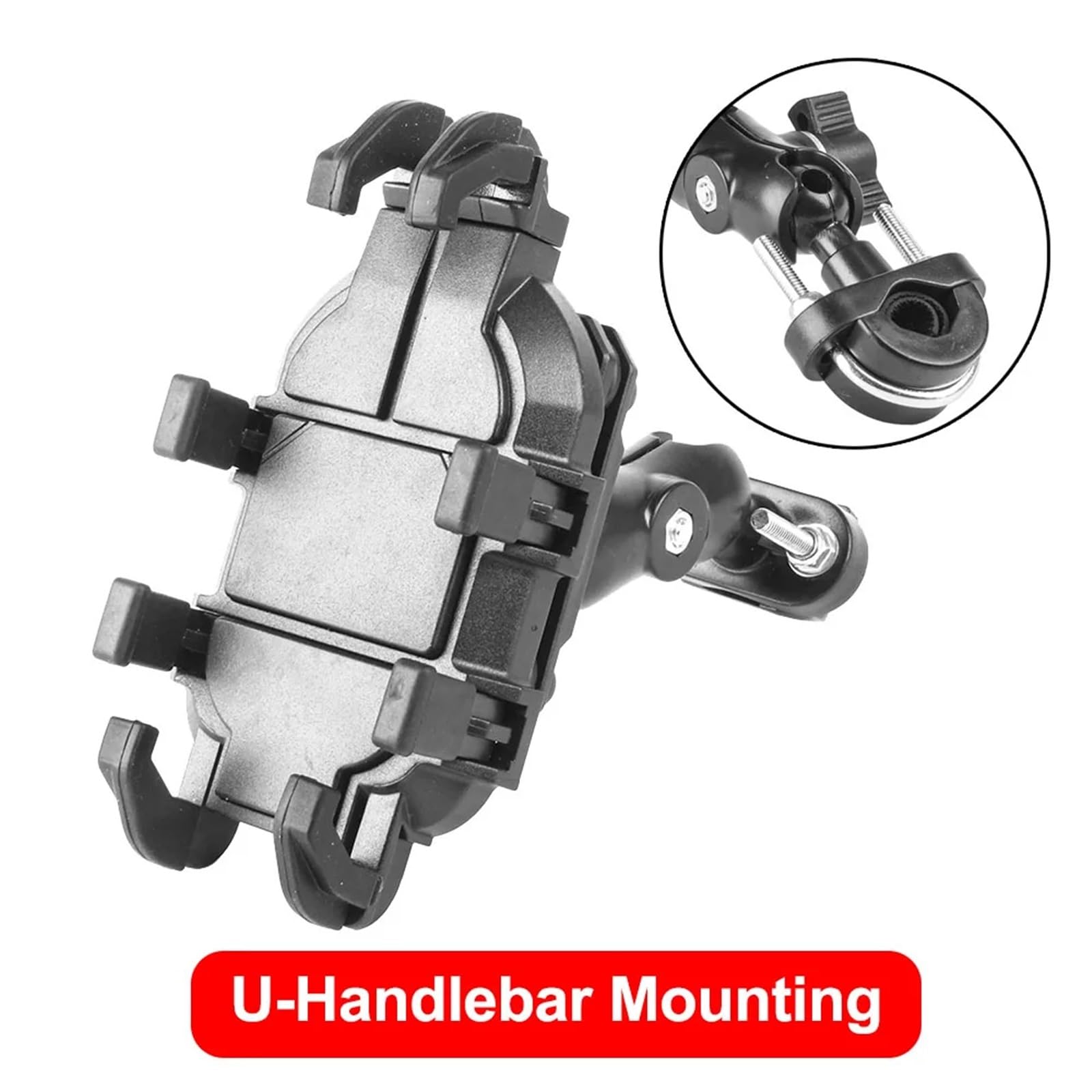 Support Navigation Pour Moto Support Réglable Pour Téléphone Portable Et GPS Pour Moto Scooter Vélo Électrique Miroir Guidon Antichute 4.7 À 7 Pouces Support Téléphone Support GPS pour Moto(Handlebar
