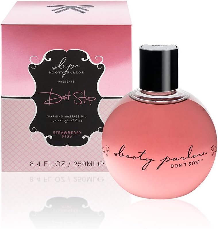 Booty Parlor Don't Stop Warming Massage Oil 250ml - Strawberry Kiss