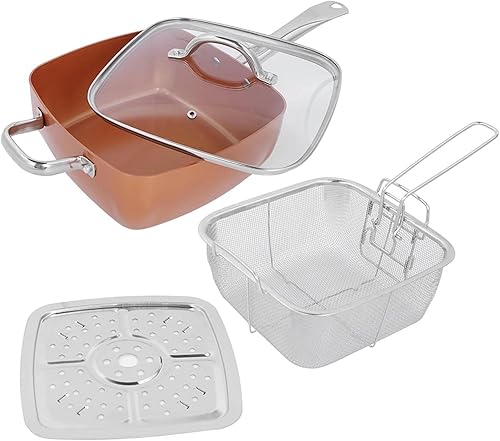 Sartén 4 unids suministros cacerola de acero inoxidable vidrio aluminio antiadherente sartén vapor cobre set sartén antiadherente cuatro piezas set