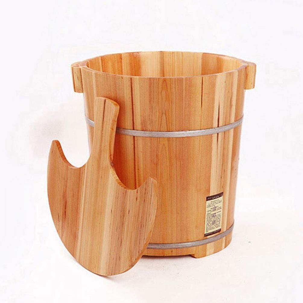 Vasca per pediluvio in legno con vasca grande per pediluvio, secchio per pediluvio in materiale spesso, vasca per pediluvio per ammollo dei piedi, vasca per pediluvio rilassante. (Dimensioni: A)