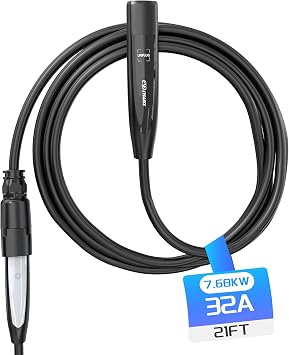 EVDANCE Extension Cord for Tesla 21ft Extension Cable Max Support 7.68KW 32Amp 240V with NACS Plug Extension Cord for Your Level 1&2 EV Charger Tesla Wall Connector