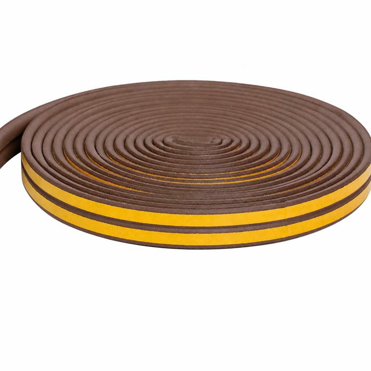 5M/10M Window Weather Strip Self-Adhesive Acoustic Rubber Foam Seal Strip Tape Windproof Insulation Door Weatherstripping-brown-D-10M