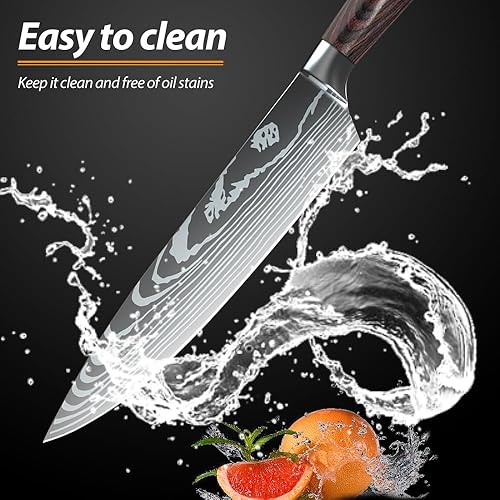 Miniatura 3 de Juego de cuchillos de chef profesional de 8 piezas, caja de regalo, juego de cuchillos en caja de 3.5-8 pulgadas, cuchillo japonés súper afilado de