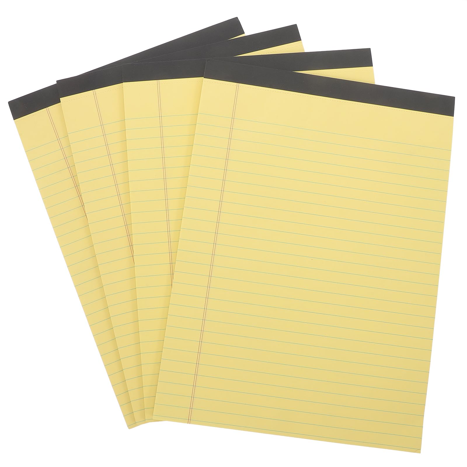 Blocco Note A4 Giallo 4 Pezzi Carta Spessa Righe e Design Strappabile per Appunti e Memo per Ufficio e Scrittura Quotidiana