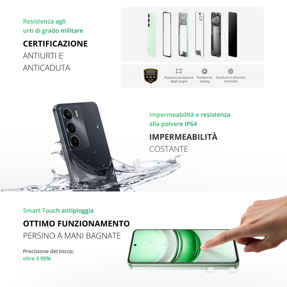 realme 14X 5G Smartphone 6+128 GB, Dimensity 6300 5G, Display da 120 Hz, Resistenza agli urti di grado militare, Fotocamera AI da 50 MP, Batteria di lunga durata da 5000 mAh, Nero