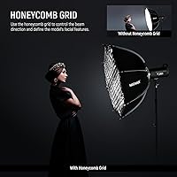 Vista 4 de NEEWER 35"/90cm Octagonal Softbox, Quick Release Bowens Mount Softbox with Honeycomb Grid, Light Diffusers, Bag for RGB CB60 CB60B CB200B MS60B