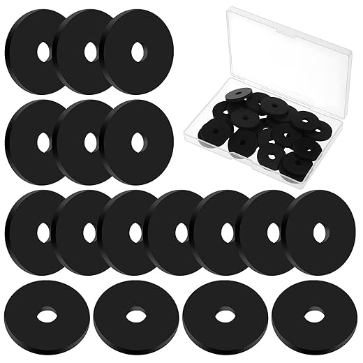 25 Pcs Flat Rubber Washer Rubber Washers Heavy Duty Abrasion Resistant Rubbers 1 Od x 1/4 ID x 1/8 Thickness Rubbers Flat Washer Kit for Bolts Spacers Vibration Suppression