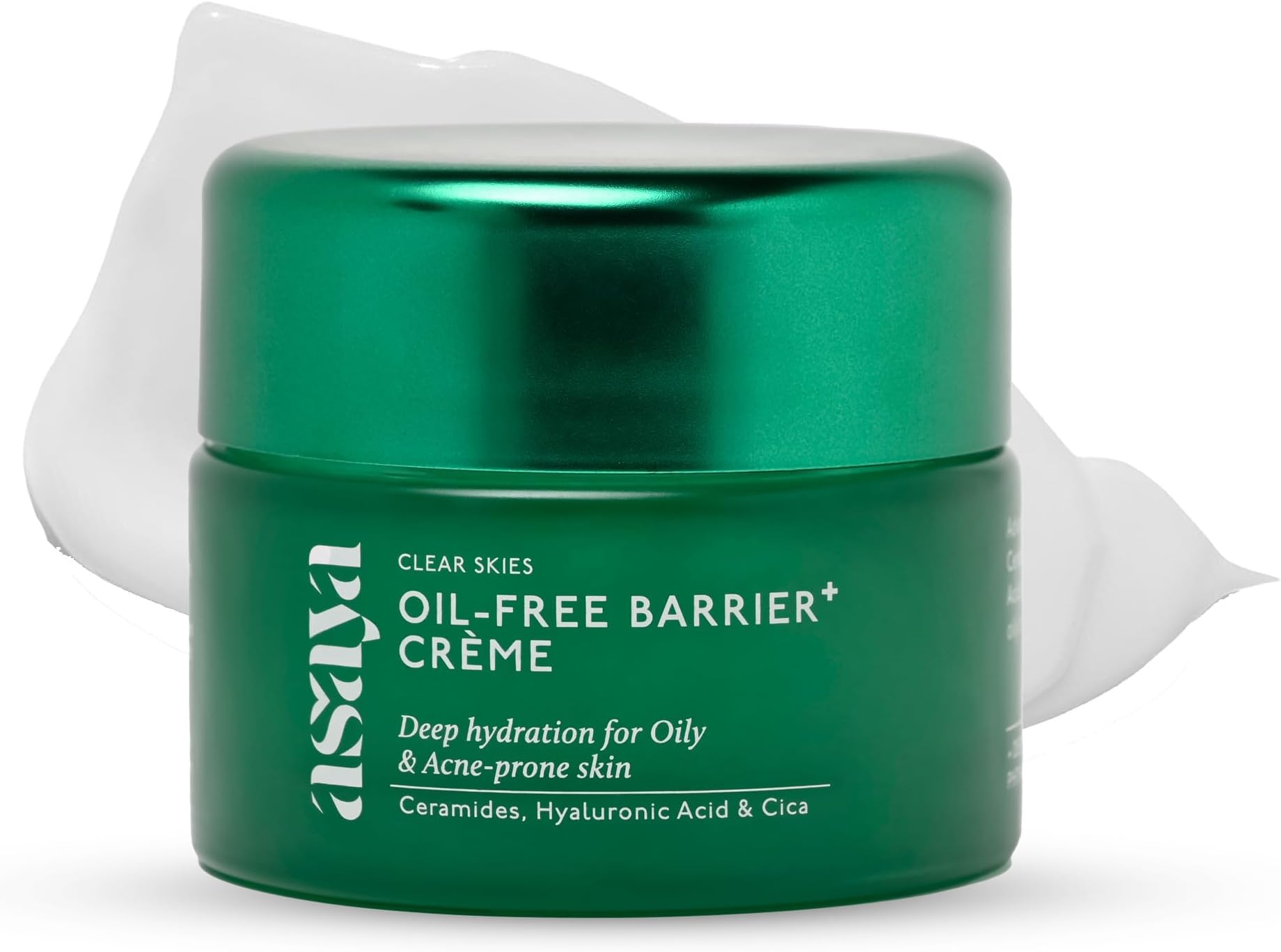 Asaya Barrier+ Oil-Free Moisturizer | Niacinamide, Hyaluronic Acid & Ceramides | With Dendriclear™ for Acne-Prone Skin | Fights Active Acne & Prevents Breakouts | Strengthens Skin Barrier | Lightweight, Non-Greasy & Hydrating | Cica for Soothing & Oil Control | For Men & Women | Oily, Dry Skin | 50g