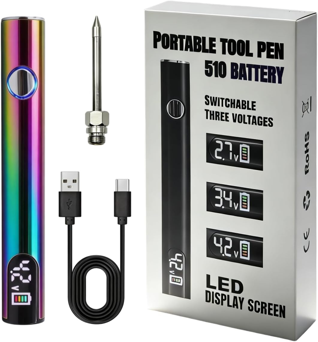 Rechargeable wireless portable soldering iron, with LED display screen and built-in battery, suitable for electronic repair, as well as indoor and outdoor DIY soldering.(Rainbow)