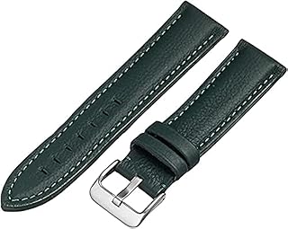Smart Stuff Genuine Handmade Leather Band with Black Buckle for Fossil Watches 22mm Watch Elite Strap - Emerald Dark Green