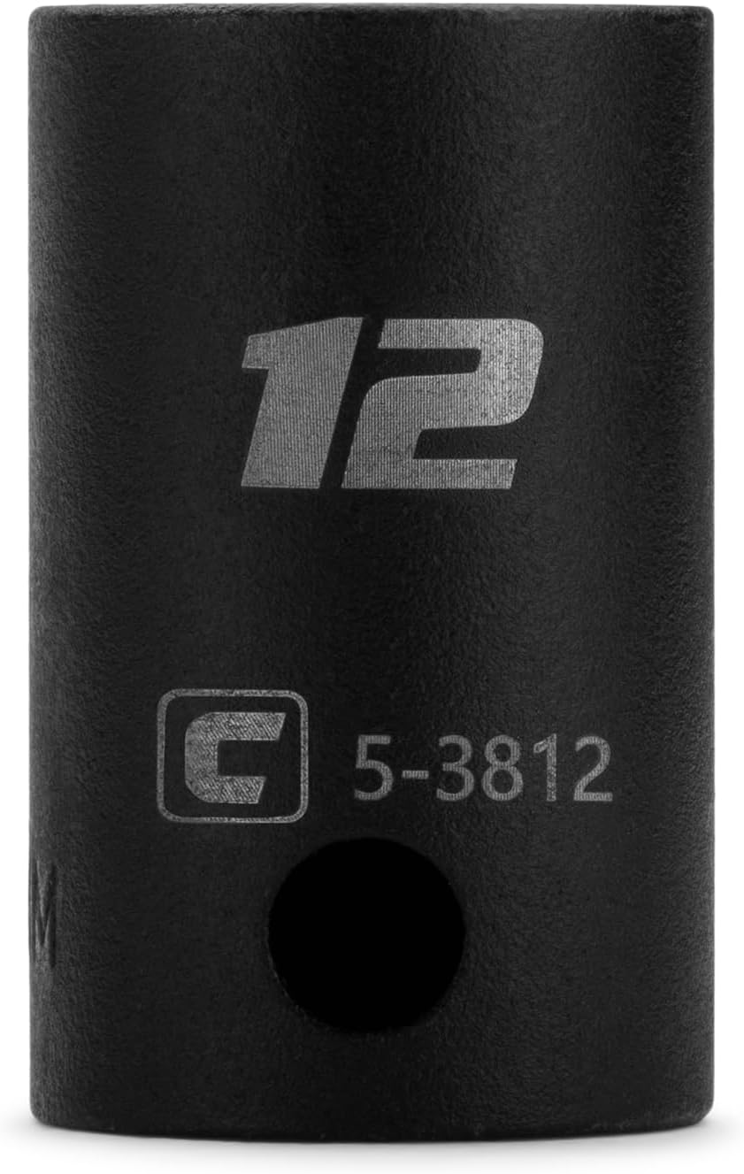 Capri Tools 12 mm Shallow Impact Socket, 3/8-Inch Drive, 12-Point, Metric