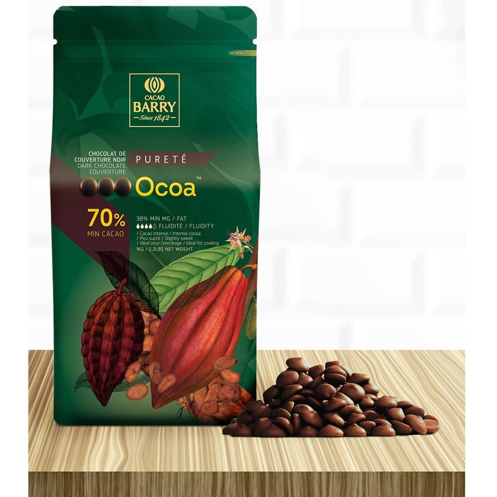 CHOCOLAT BARRY ORIGINE OCOA Chocolat de Couverture Noir 70% de la Gamme Pureté /1KG