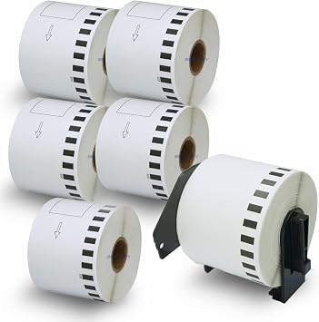 BETCKEY Replace for Brother DK-2205 2.4 in x 100 ft Label[6Roll/1Holder]