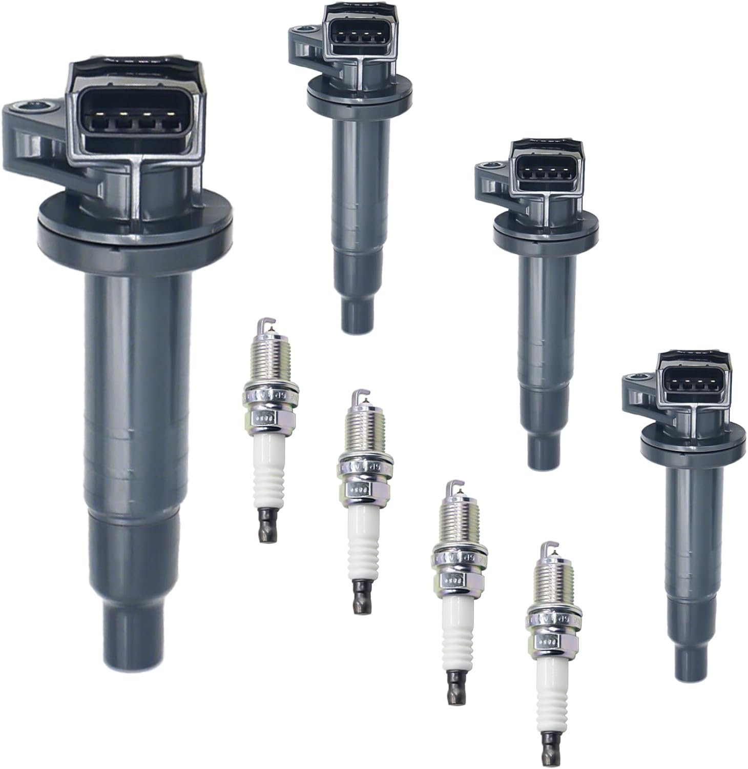 Ignition Coil Packs UF247 and Iridium Spark Plugs 4503 Fits Toyota Corolla Matrix Celica MR2 Spyder, for Chevrolet Chevy Prizm, Pontiac Vibe 1.8L L4, UF-247 5C1074 UF315 C1249 9008019015 Set of 4