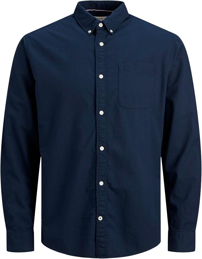 Camisa Oxford Jack & Jones Manga Larga Navy Blazer Hombre