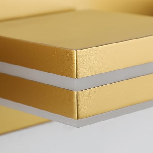 Miniatura 3 de SineRise Lámparas LED modernas para tocador de baño (3 luces, 24 pulgadas), accesorios de iluminación de pared de acrílico moderno dorado mate sobre
