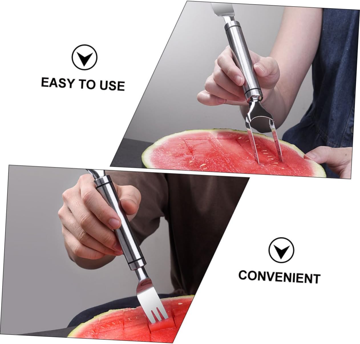 Stainless Steel Watermelon Slicer Cutter, Dual-function Fast Cutting Tool