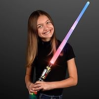 Vista 2 de FlashingBlinkyLights Sable de luz expandible multicolor con sonido activado por movimiento y efectos de luz