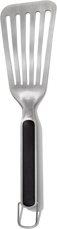 Outdoor Grilling Precision Turner | Thin Flexible Stainless Steel Head, Slides Under Food, Ideal for Fish and Delicate Grilling