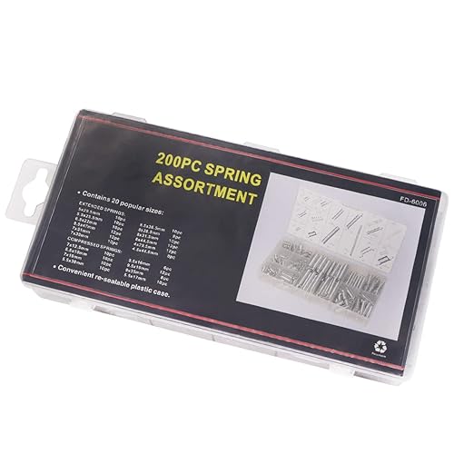 Miniatura 3 de Ruibapa Kit surtido de 200 piezas de resorte chapado en zinc para extensión y resortes de compresión que incluye resortes pequeños de tamaño surtido