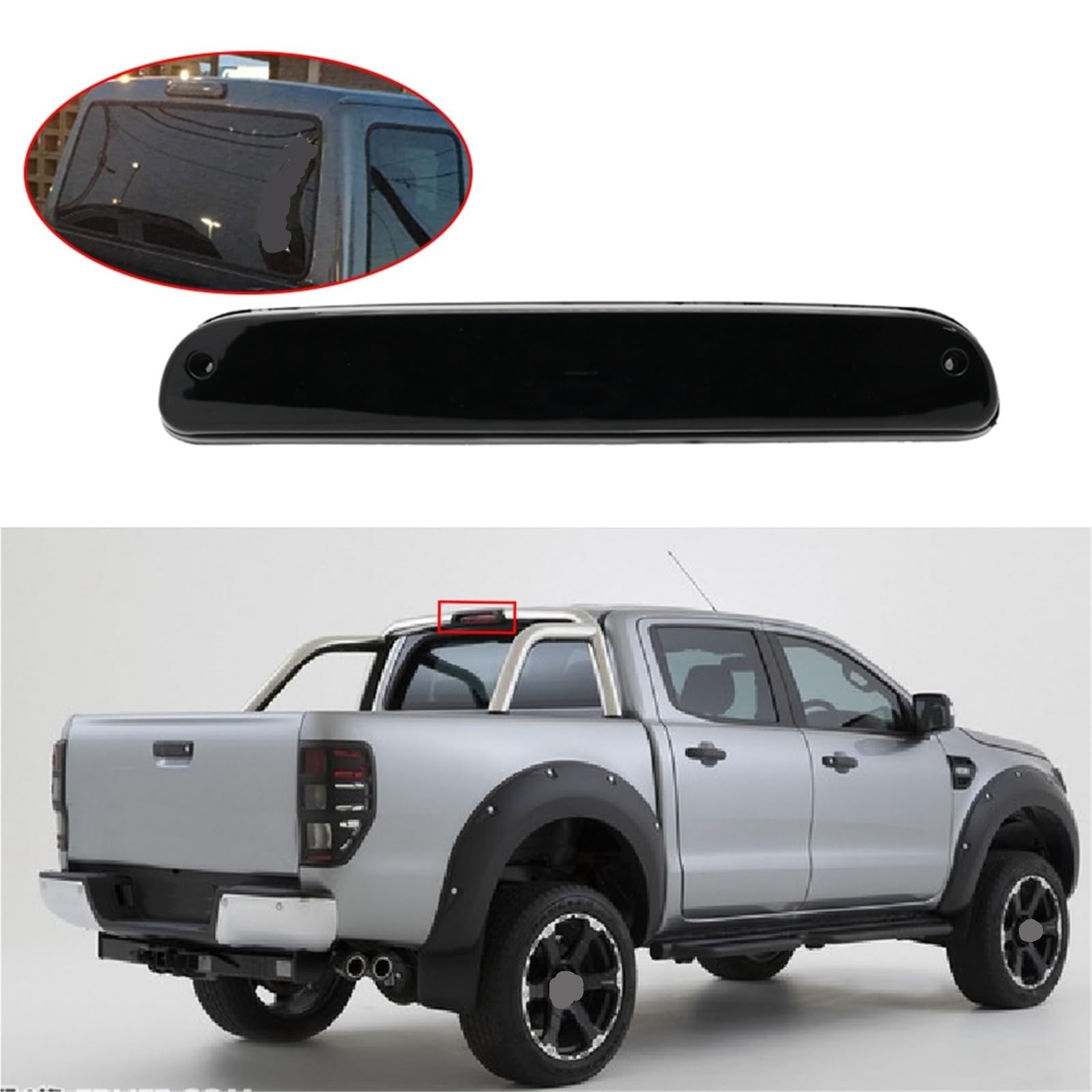 Terceras luces de freno del coche Lámpara de luz trasera LED freno alto resistente al agua para techo carga tercera(Clear)